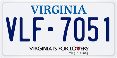 VA license plate VLF7051