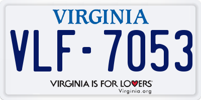 VA license plate VLF7053