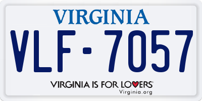 VA license plate VLF7057