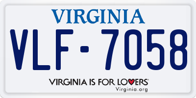 VA license plate VLF7058