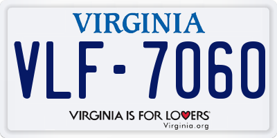 VA license plate VLF7060