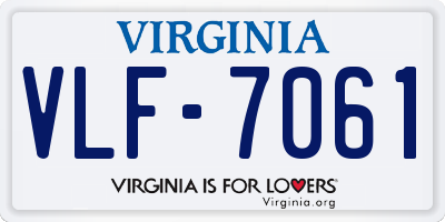 VA license plate VLF7061