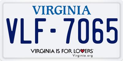 VA license plate VLF7065