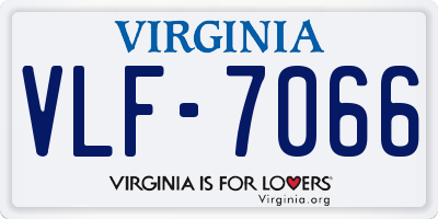 VA license plate VLF7066