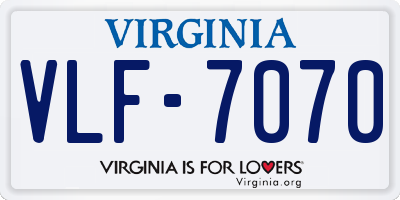 VA license plate VLF7070