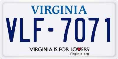VA license plate VLF7071