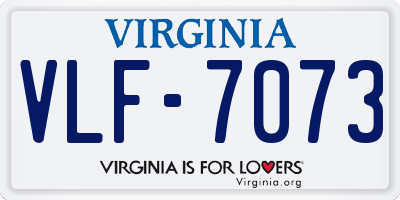 VA license plate VLF7073