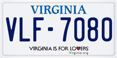 VA license plate VLF7080