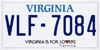 VA license plate VLF7084