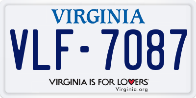 VA license plate VLF7087