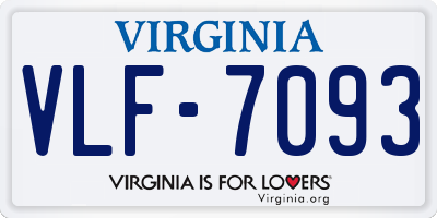 VA license plate VLF7093