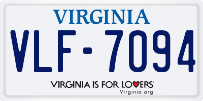VA license plate VLF7094
