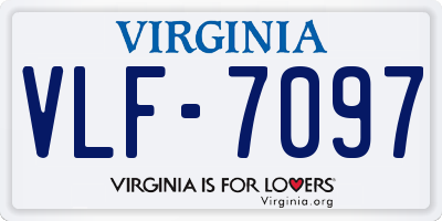 VA license plate VLF7097
