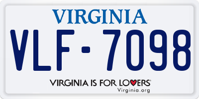 VA license plate VLF7098