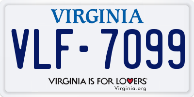 VA license plate VLF7099