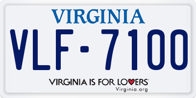 VA license plate VLF7100