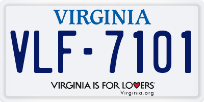 VA license plate VLF7101