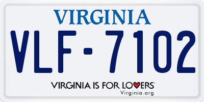 VA license plate VLF7102