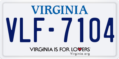VA license plate VLF7104