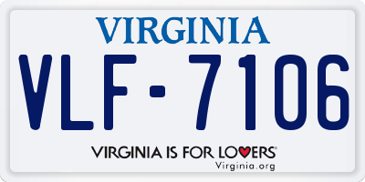 VA license plate VLF7106