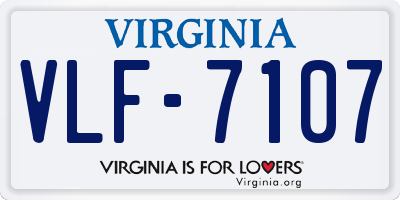 VA license plate VLF7107
