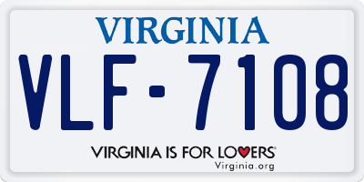VA license plate VLF7108