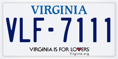 VA license plate VLF7111