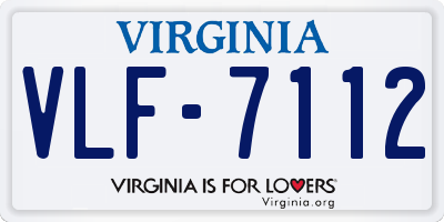 VA license plate VLF7112