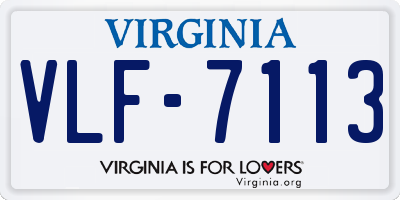 VA license plate VLF7113
