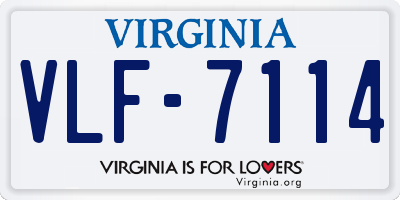 VA license plate VLF7114