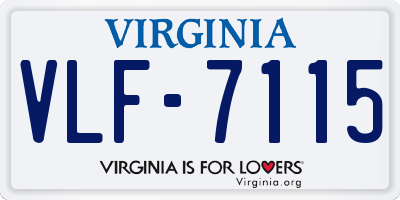 VA license plate VLF7115
