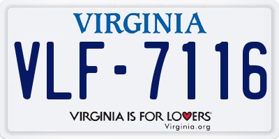VA license plate VLF7116