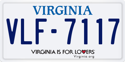 VA license plate VLF7117