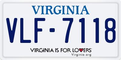 VA license plate VLF7118