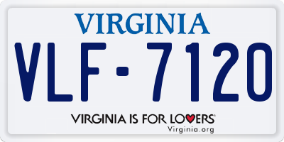 VA license plate VLF7120