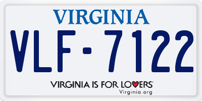 VA license plate VLF7122