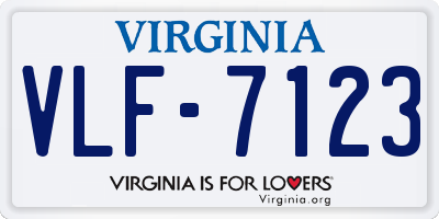 VA license plate VLF7123