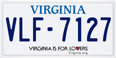 VA license plate VLF7127