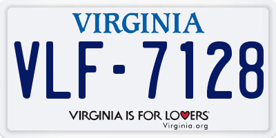 VA license plate VLF7128