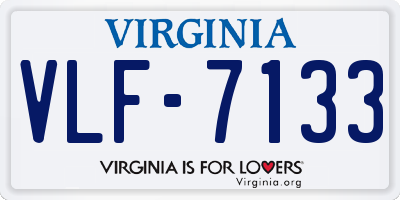 VA license plate VLF7133