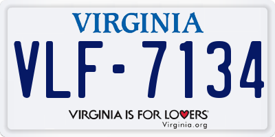 VA license plate VLF7134