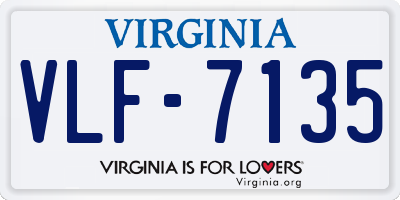 VA license plate VLF7135