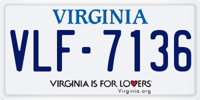 VA license plate VLF7136