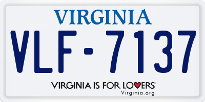 VA license plate VLF7137