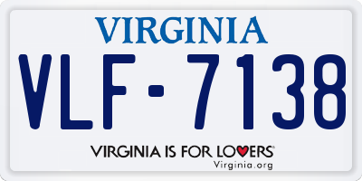VA license plate VLF7138