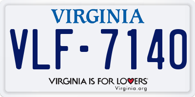 VA license plate VLF7140