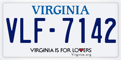 VA license plate VLF7142