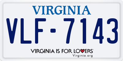 VA license plate VLF7143