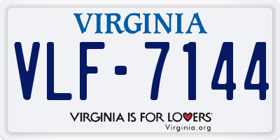 VA license plate VLF7144