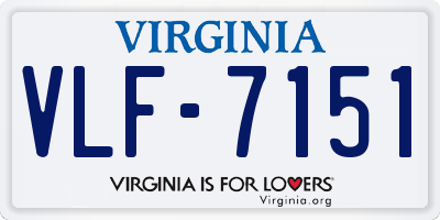VA license plate VLF7151